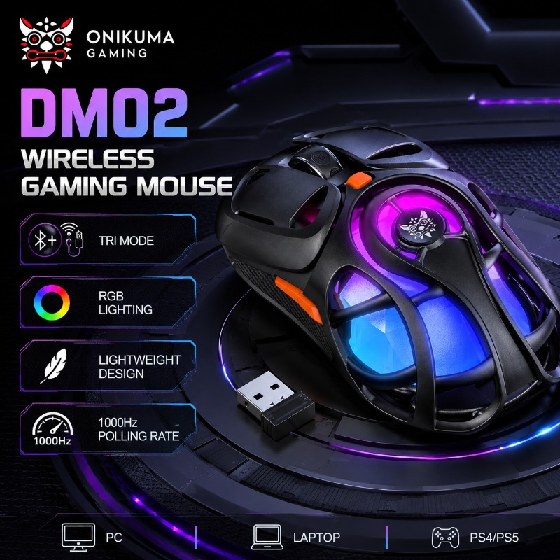 Gaming Console Buttons - ONIKUMA DM02 Wireless Gaming Mouse Bluetooth