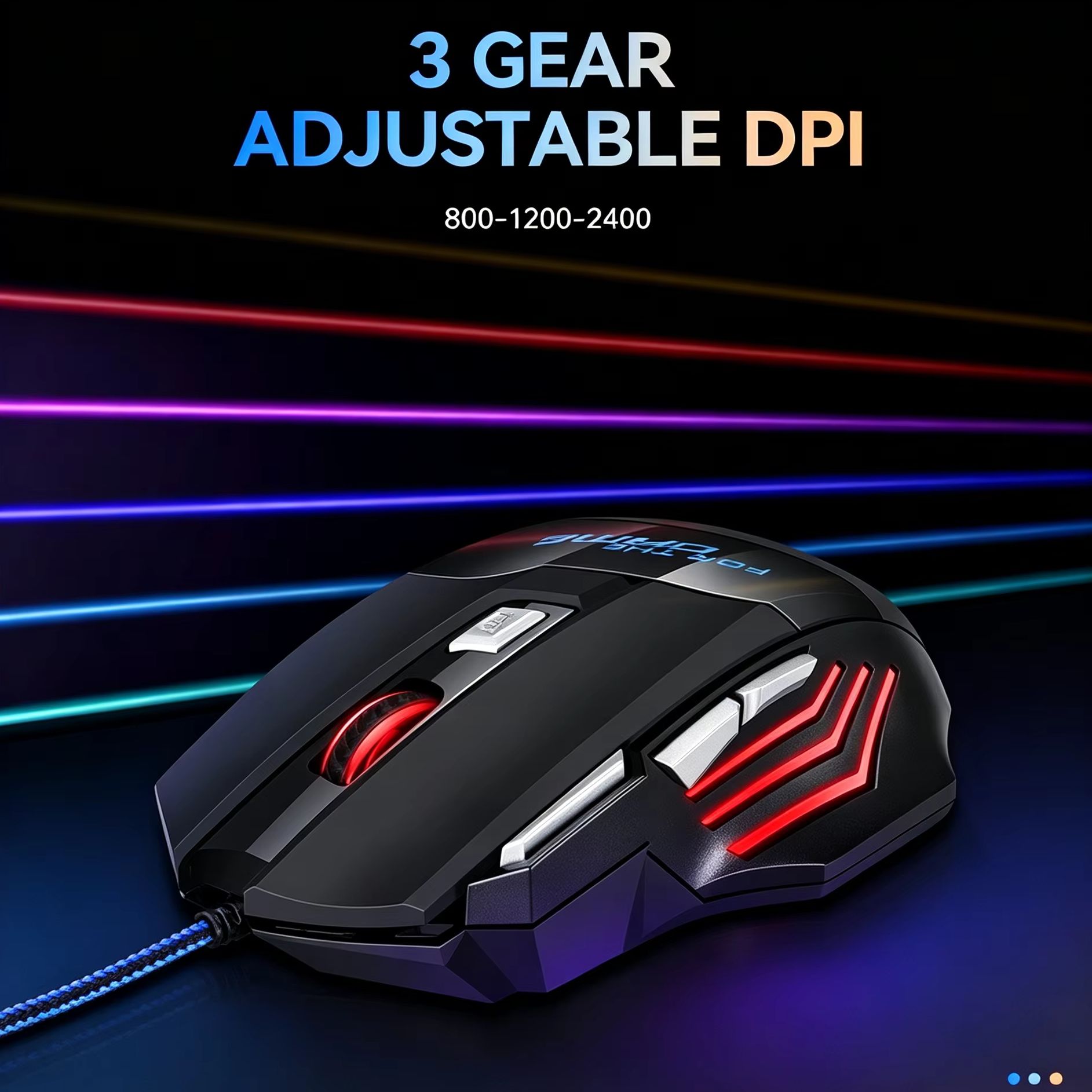 RGB Backlit 2400DPI Adjustable - Gaming Console Buttons ulasan dan harga